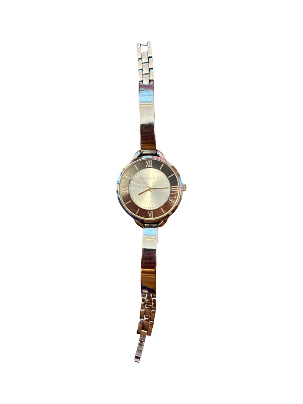 Anne Klein Womens Silver Dial Silver Metal Bangle Bracelet Watch AK2269SVTT